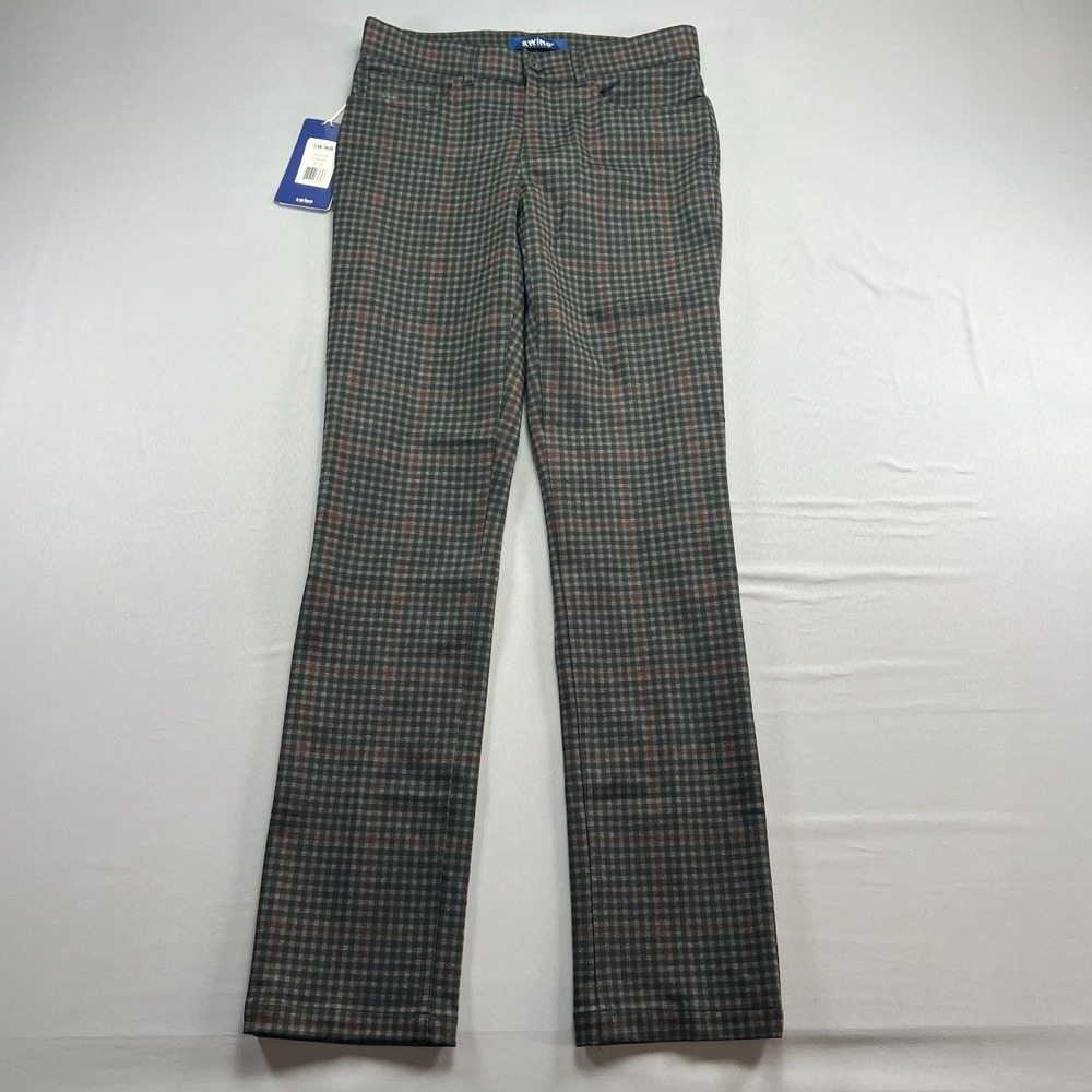 Swing Control Ponte Golf Pants Mens 30x34 Multicolor Edward Plaid Straight Leg